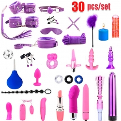 Set 30pcs BDSM Kit & Δονητές & Toys Pink & Purple